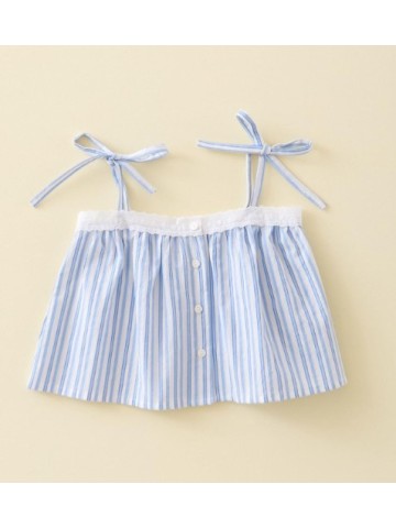 Top Puntilla Rayas Azul Cielo
